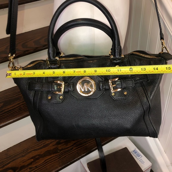 MICHAEL KORS Tumbled Black Leather Crossbody Satchel - Picture 10 of 17